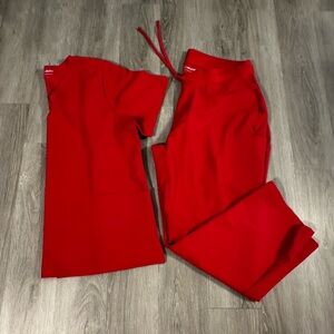 Red Women's Scrub Set